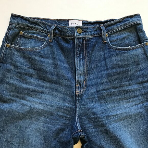 Frame Relaxed Straight Jeans Womens 32 Blue Beluga Modern Chew High Rise Denim - Picture 6 of 15